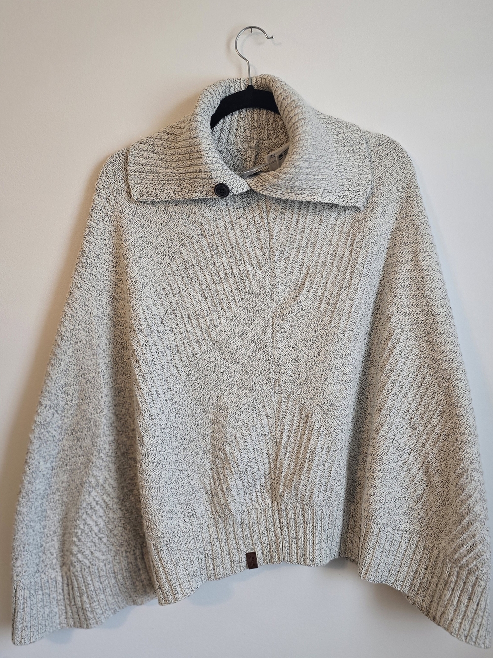 Roots One Size - Poncho Knit Sweater with Funnel Collar